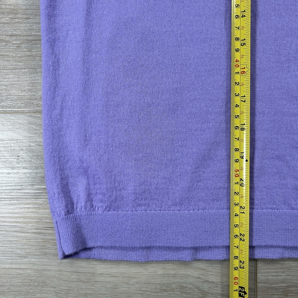 J. Crew Large Women Purple Merino Wool Long Sleeve Pullover Crew Neck Sweater - Picture 6 of 7